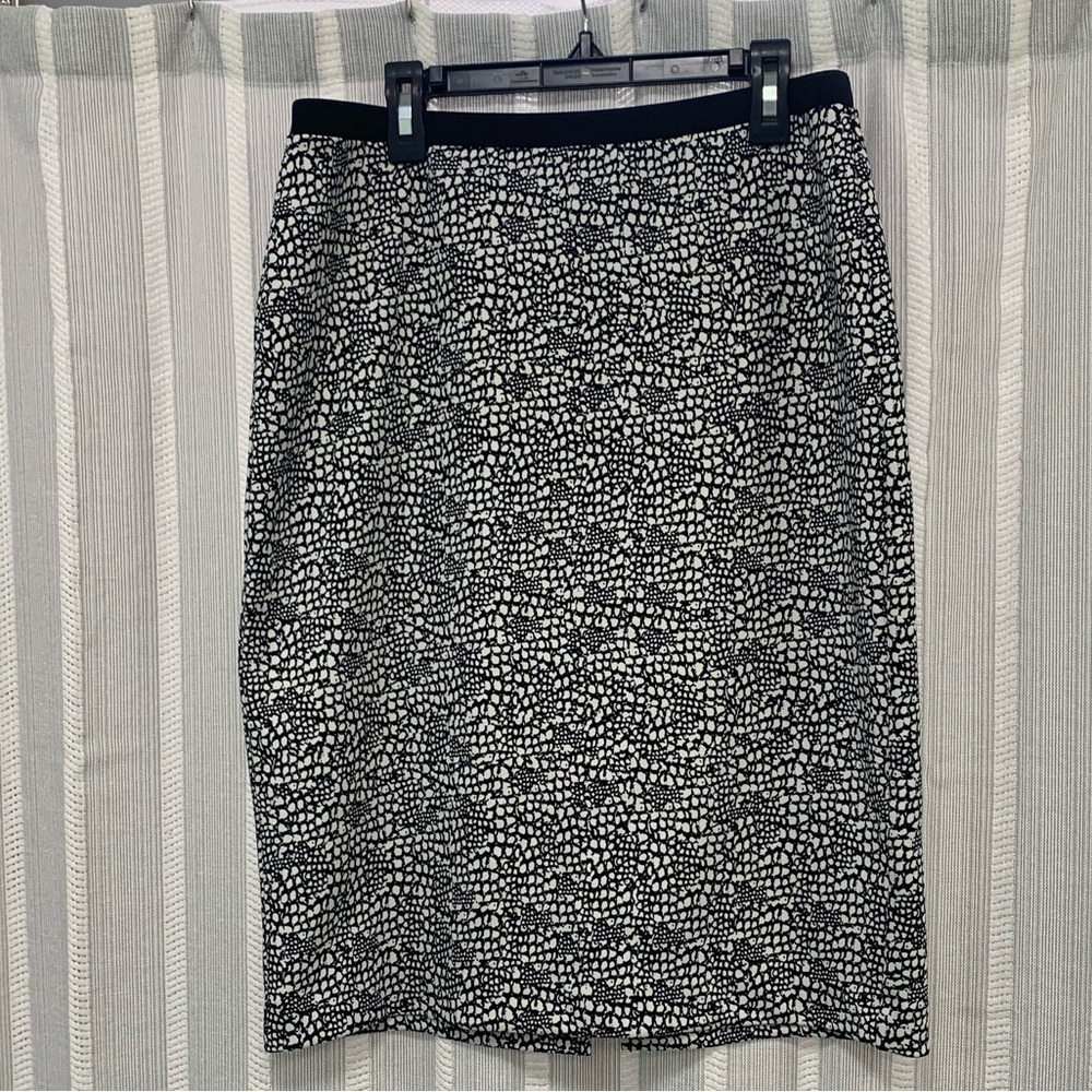 Calvin Klein Pencil Skirt Knee Length Black and White Size S